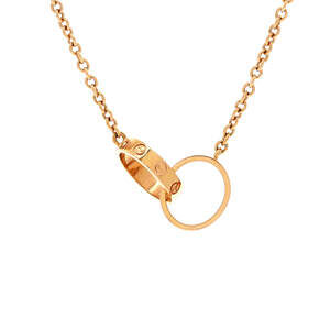 Cartier Love Interlocking Necklace 18K Rose Gold